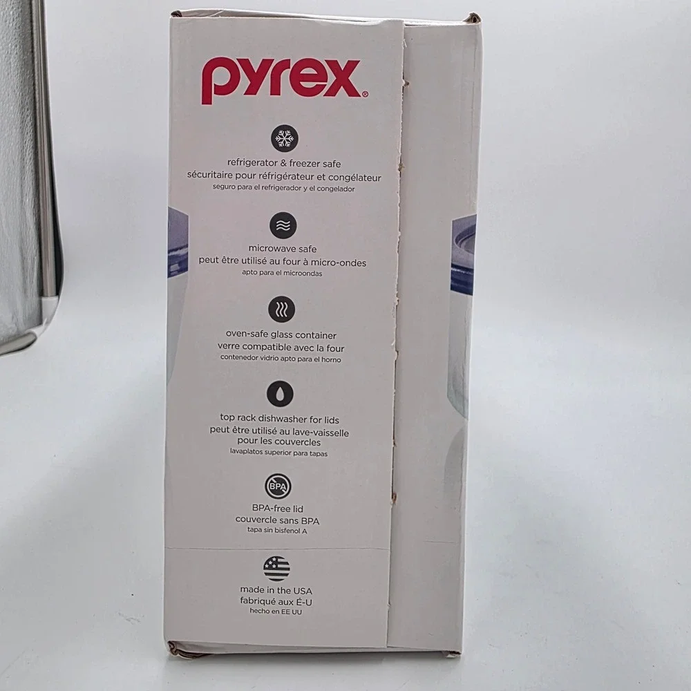 Pyrex 10 Piece Glass Food Storage Set Round Containers with Lids Multi Color